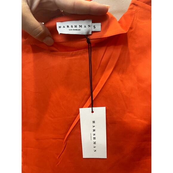 Harshman Anthropologie Arpina Coral Puff Sleeve Peplum Blouse Size S - Picture 5 of 7